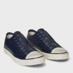 NIB John Varvatos Bootleg Coasted Linen Slip On Midnight